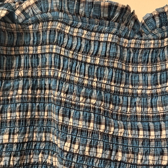 Ganni designer Blue Plaid Women's Dress - Picture 5 of 9